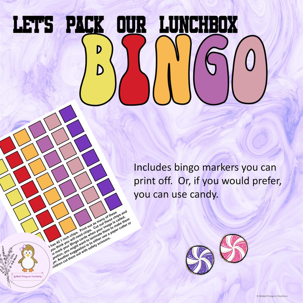 Back to School Bingo Pack Our Lunchbox Cards Activity Game - 4x4