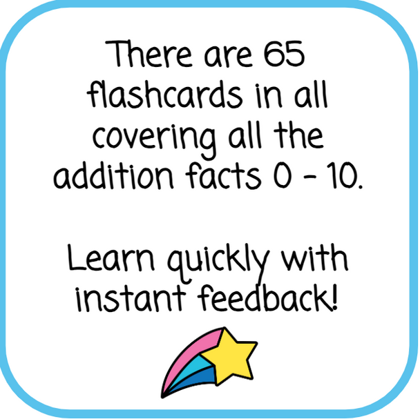 Addition Digital Flashcards - Space-Themed