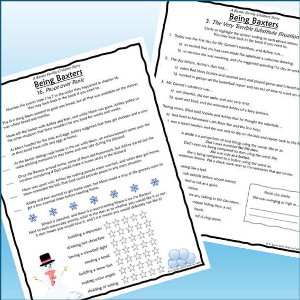 Being Baxters Novel Study