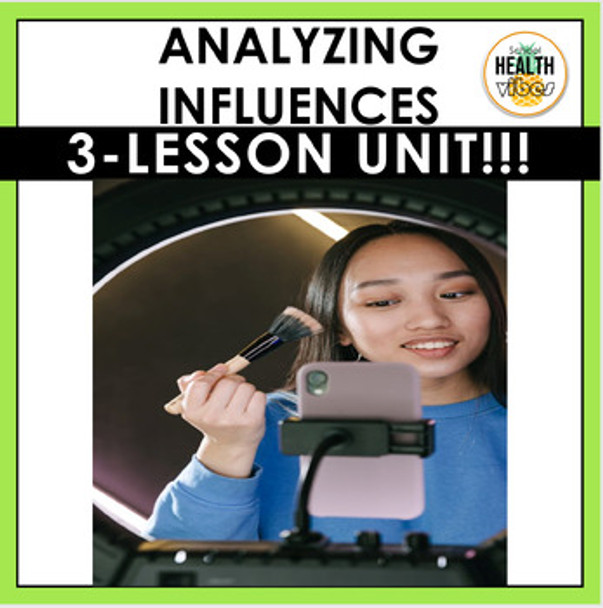 Analyzing Influences Health Lessons Unit 2 for Middle & High School Teens