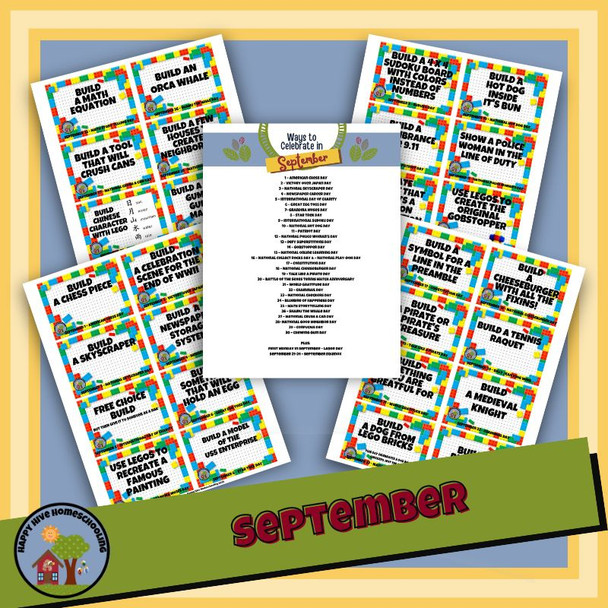 Year Long Lego Brick Building Challenge Task Cards