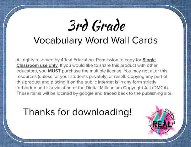 Bundle- 3rd Grade Social Studies Vocabulary Word Wall Cards