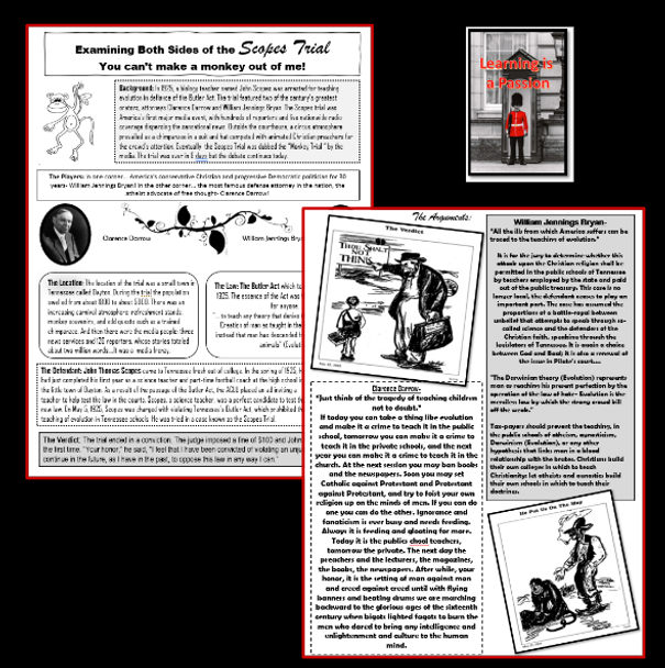 U.S. History | 1920's | Scopes "Monkey" Trial | Document Based Activity