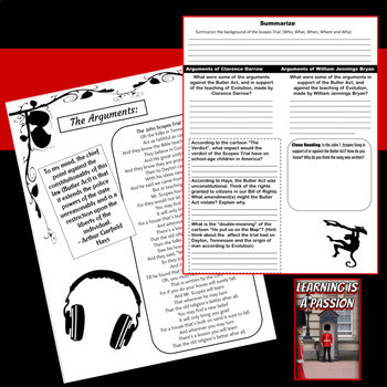 U.S. History | 1920's | Scopes "Monkey" Trial | Document Based Activity