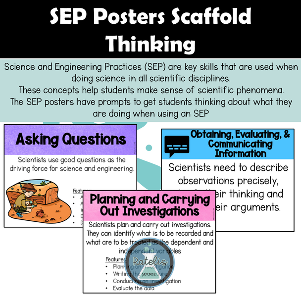 NGSS CCC SEP Crosscutting Concepts Science Engineering Practices Posters Bundle