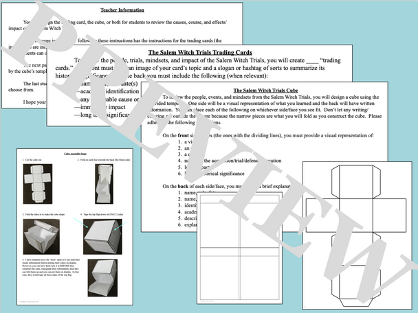 The Salem Witch Trials Mini Projects