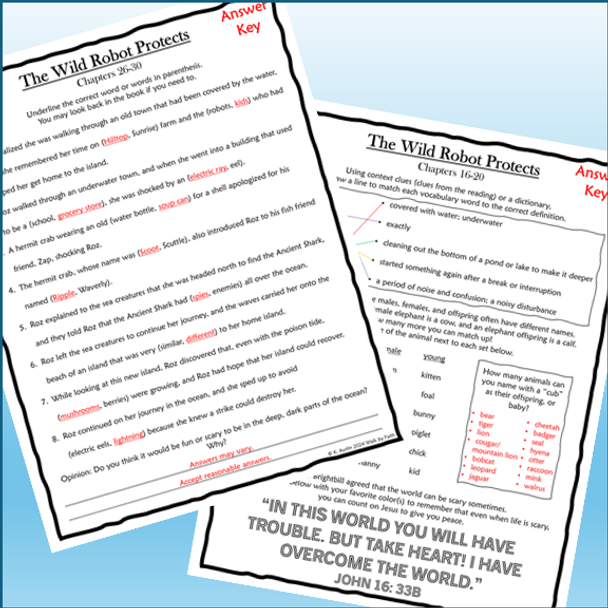 Wild Robot Novel Studies Bundle