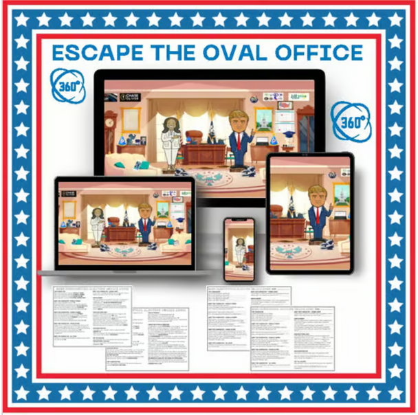 2024 Presidential Election Escape Room Donald Trump and Kamala Harris