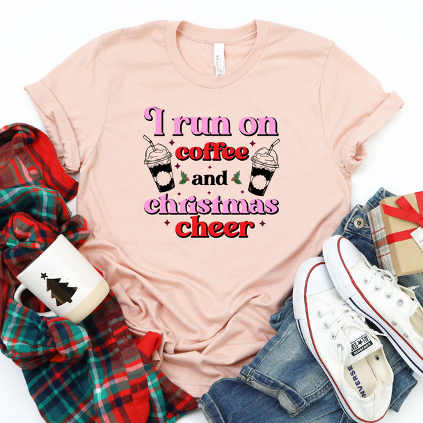 I Run on Coffee and Christmas Cheer T-Shirt