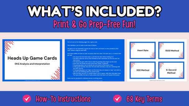 EKG Analysis & Interpretation Heads Up Game | for Nursing, CET, CCMA & PCT