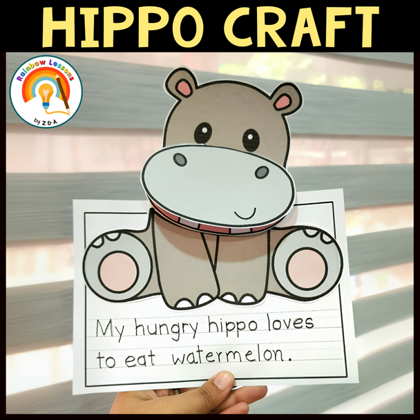 Hippo Craft Activities | Hippo Craftivity and Writing Activities
