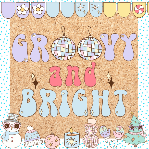 Winter Themed Groovy Bulletin Board | Groovy and Bright Winter Themed Groovy Bulletin Board | Groovy and Bright