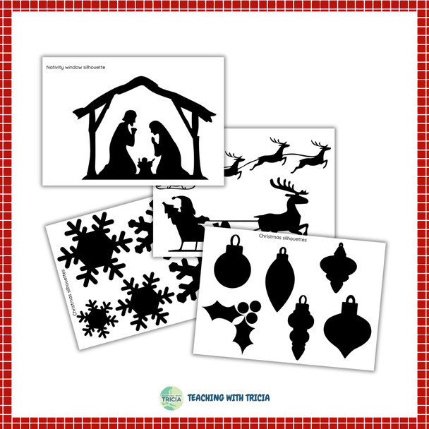 Christmas DIY Craft - Window Transparency Suncatchers: 10 pages of Silhouettes