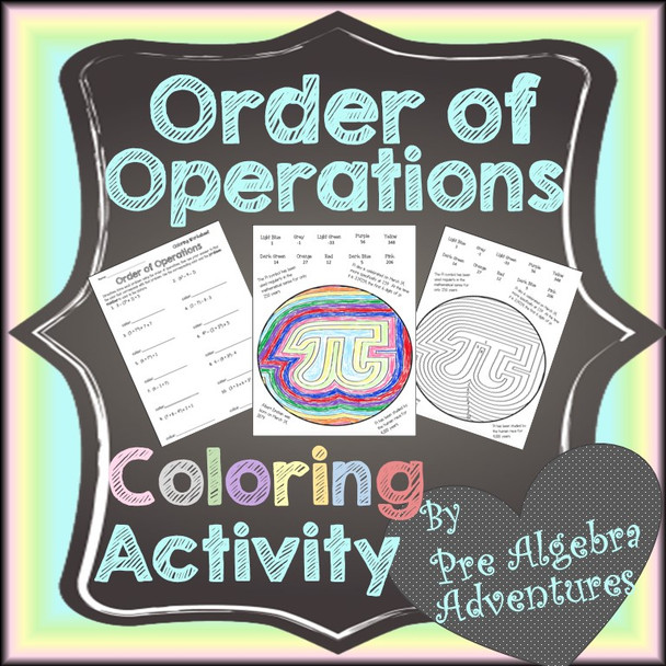 Order of Operations PI Coloring Activity