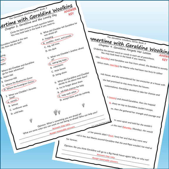 Summertime with Geraldine Woolkins Novel Study