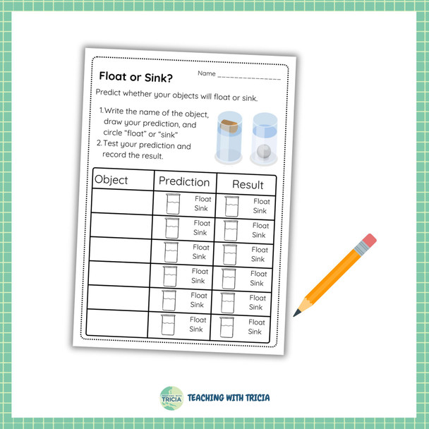 Science - Float or Sink: Investigation Activity