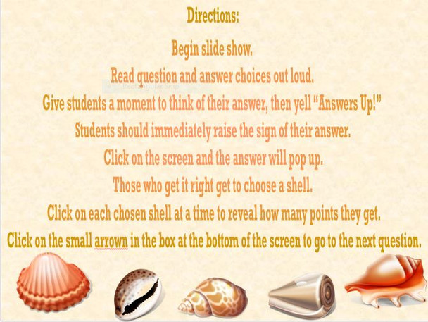 Old Shell Game Science Review: Adaptations Vocabulary