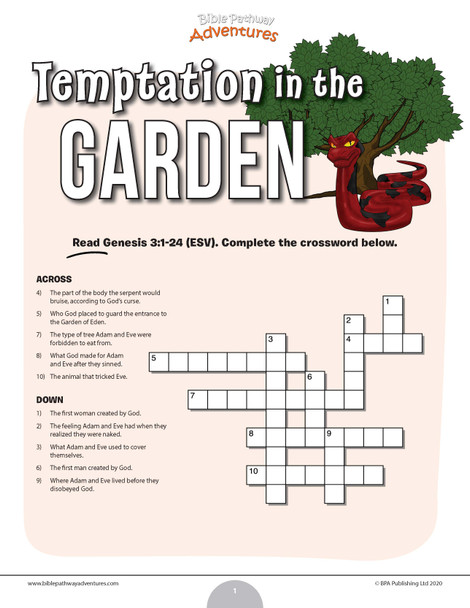 Temptation in the Garden Bible crossword puzzle Temptation in the Garden Bible crossword puzzle
