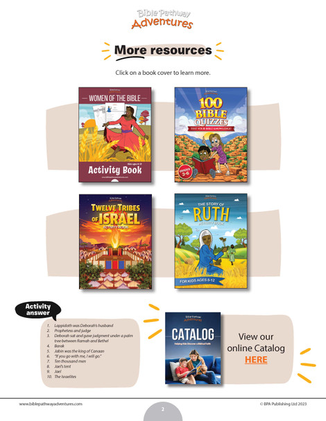 The story of  Deborah Bible quiz