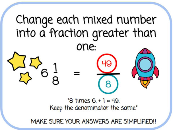 Equivalent Fractions with Number Chips - Space-themed - Digital and Printable