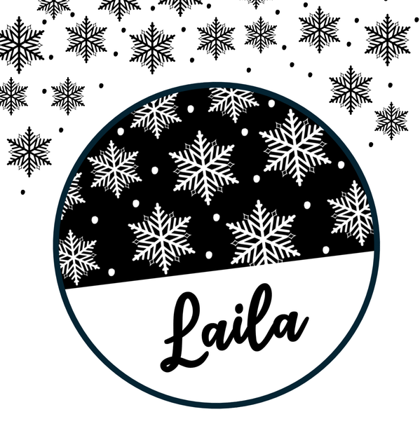 Name Tags, Black and White Nametags, Printable Snowflakes Nametags