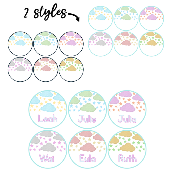 Stars Nametags, Printable Student Name Plates, Editable Name Labels, Star Tags