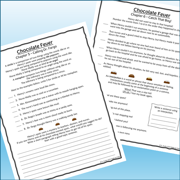 Chocolate Fever Novel Study