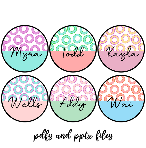 Round Student Name Tags for Elementary Kids, Cubby Labels, Name Plates