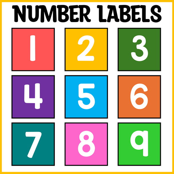 Printable Number Labels from 1 to 36. Editable Calendar Number Labels, Numbers