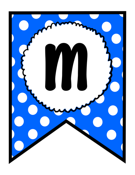 Bulletin Board Bunting Banners, Polka Dots bright Alphabets Bunting Banners