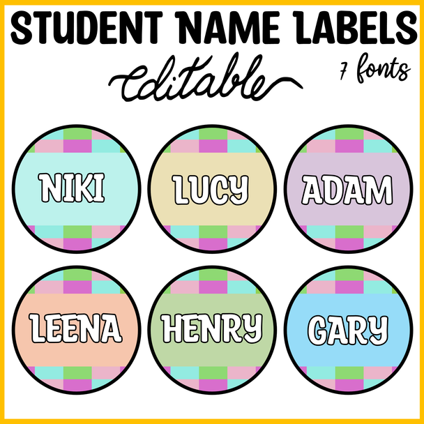 Printable Boho Student Nameplates, Editable Classroom Labels, Templates