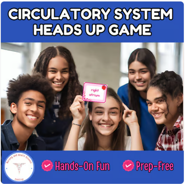 Heads Up Game: Circulatory System Anatomy & Physiology Vocabulary