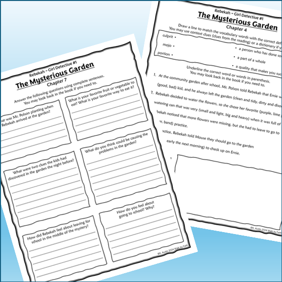 The Mysterious Garden Novel Study (Rebekah - Girl Detective #1)