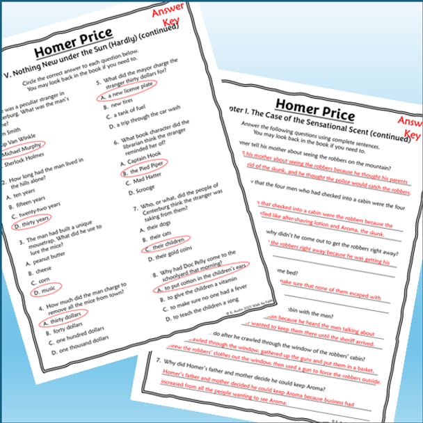 Homer Price Novel Study