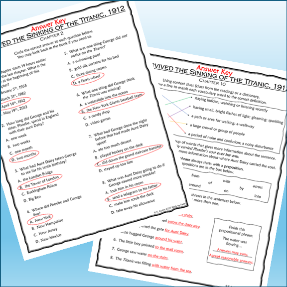I Survived the Sinking of the Titanic, 1912 Novel Study