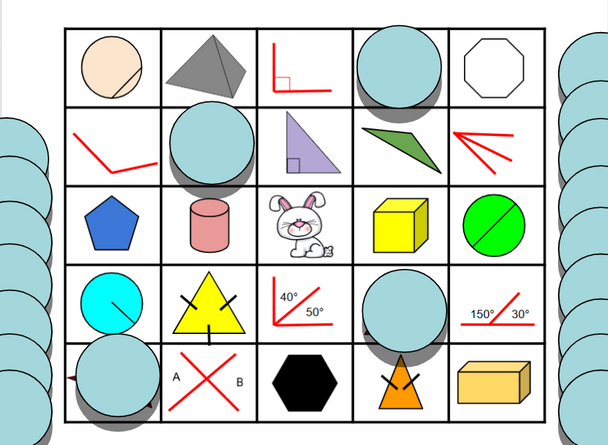 Geometry Bingo - Digital and Printable - Easter-Themed