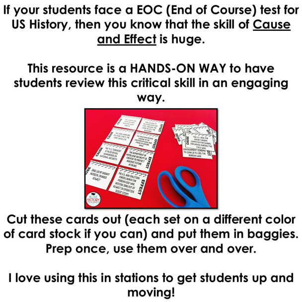 US History Cause and Effect EOC STAAR Review Activity BUNDLE Gilded Age to Obama