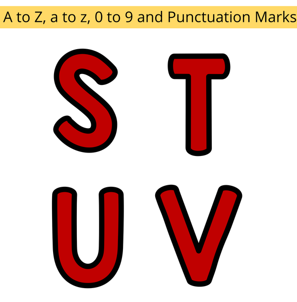 Printable Red Cute Bulletin Board Letters, Red Winter Large Alphabet Letters