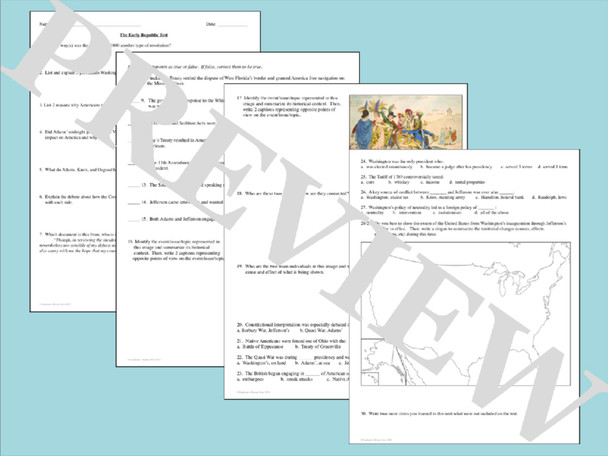 US History Tests Exploration through Reconstruction Bundle