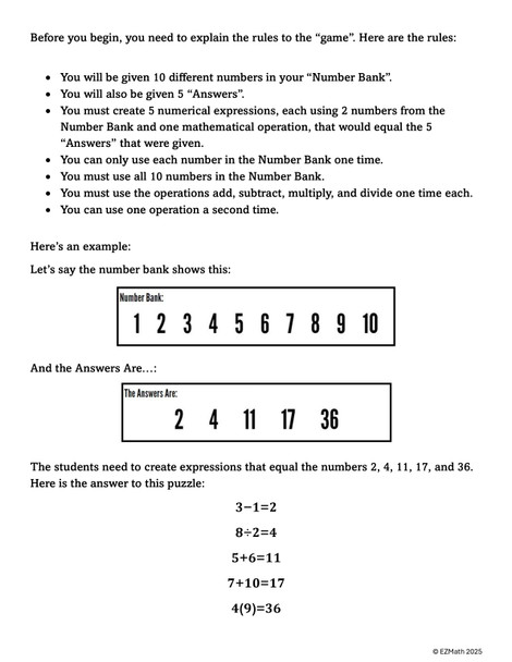 The Answers Are... Whole Numbers Part 3: A BTC Non-Curricular Thinking Task
