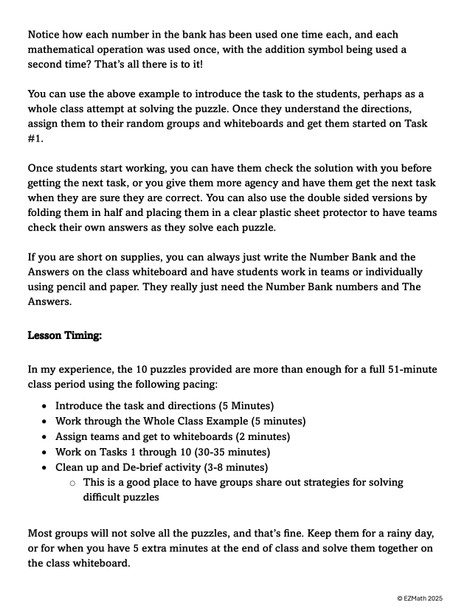 The Answers Are... Whole Numbers Part 3: A BTC Non-Curricular Thinking Task