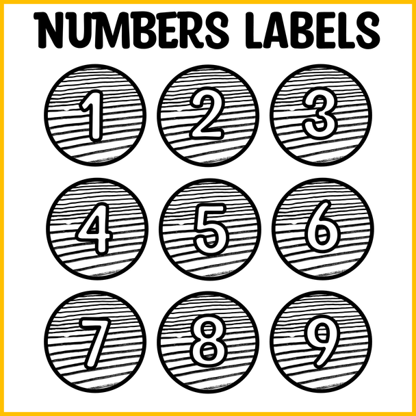 Black and White Number Labels, Printable Number Labels, Lockers Numbers