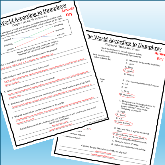 The World According to Humphrey Novel Study