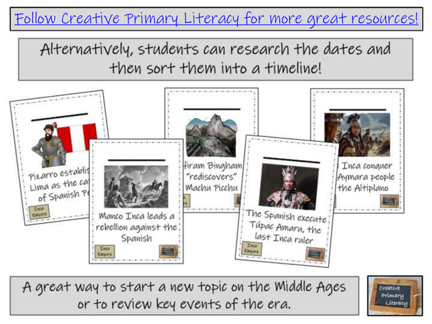 Inca Empire Timeline Display Research and Sorting Activity
