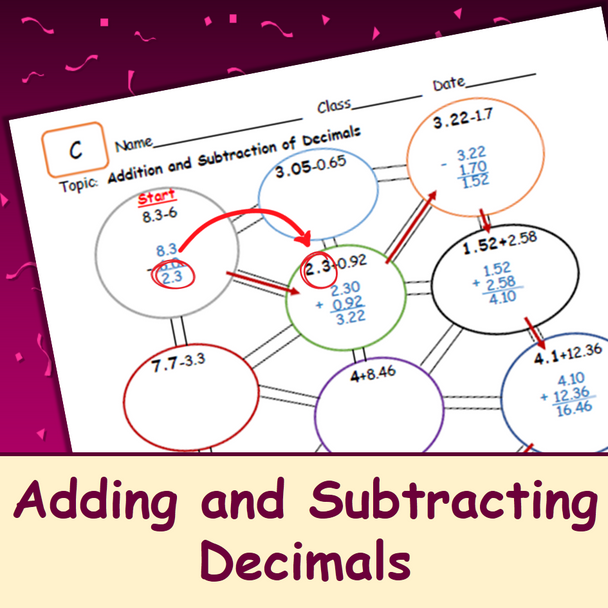 Addition and Subtraction of Decimals | Worksheet