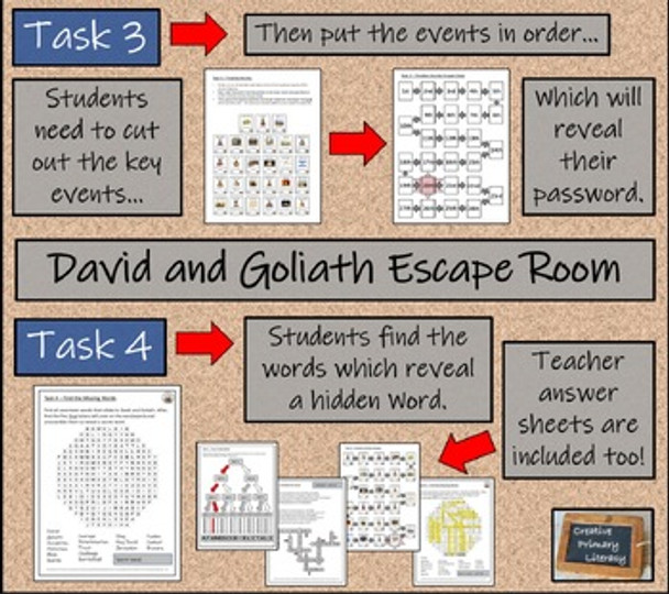 David and Goliath Story Escape Room Activity