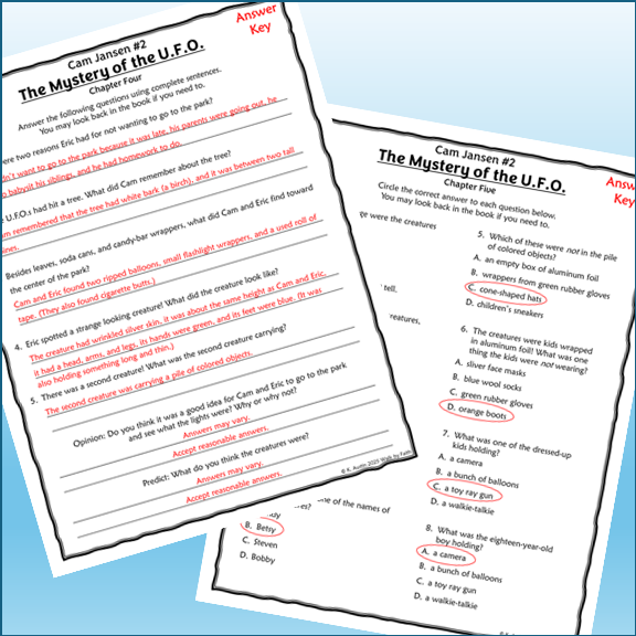 Cam Jansen The Mystery of the U.F.O. Novel Study