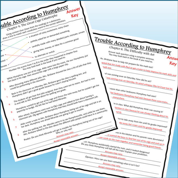 Trouble According to Humphrey Novel Study