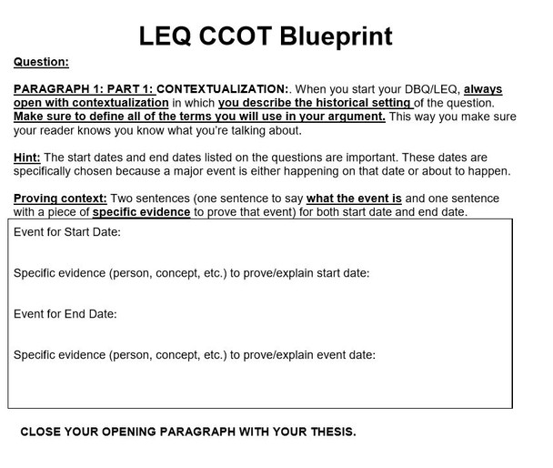 LEQ CCOT Blueprint and Strategy Guide