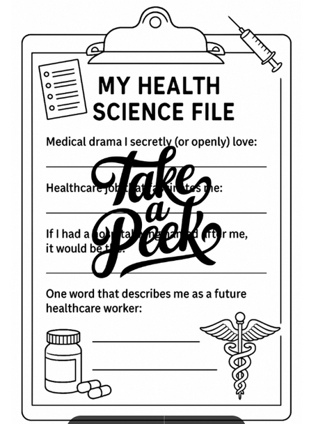 All About Me: Back to School Medical Chart Activity for Health Science Class